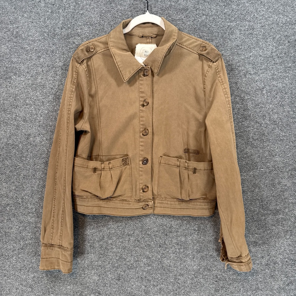Hei Hei Jacket Womens Medium Brown Utility Cropped Military Safari Anthropologie
